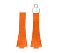Svincoter Fluorkautschuk-Armband, passend for Tissot PRX-Serie, 35 mm, 40 mm, Butterfly-Schnalle, Schnellverschluss, FKM, Ersatz for Uhrenarmband for Männer und Frauen, 11/12 mm(Orange,11mm)
