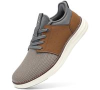 SVNKE Herren Slip On Sneaker Atmungsaktiv Schnürsenkel Walkingschuhe Fitness Turnschuhe Sportschuhe Hand-Free Freizeitschuhe Business Schuhe (Braun 46)