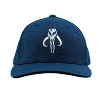 SW Mandalorian Skull Embroidered Flexfit Adult Cool & Dry Sport Cap Hat - [Navy][L/XL]