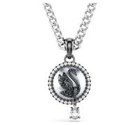 Swan Anhänger, Kristallperle, Schwan, Grau, Rhodiniert OS