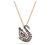 Swan Anhänger, Verschiedene Schliffe, Schwan, Grau, 18K Roségoldbeschichtet OS