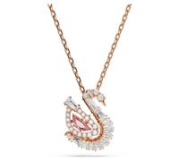 Swan Anhänger, Verschiedene Schliffe, Schwan, Rosa, 18K Roségoldbeschichtet OS
