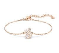 Swan Armband, Verschiedene Schliffe, Schwan, Weiß, 18K Roségoldbeschichtet OS