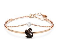 Swan Armreif, Schwan, Schwarz, 18K Roségoldbeschichtet M