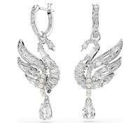 Swan Ohrringe, Schwan, Weiß, Rhodiniert OS