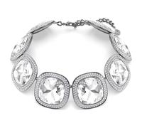 Swarovaki Halskette Una Angelic, Cushion-Schliff, Weiß, Ruthenium plattiert