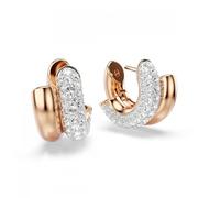 Swarovski Creolen Dextera 5738198 – Mini, Rundschliff, Weiß, Roségold-Legierungsschicht, OS