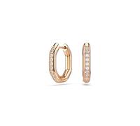 Swarovski Creolen Dextera – Achteckform, Rundschliff, klein, weiß – Roségold-Legierungsschicht S
