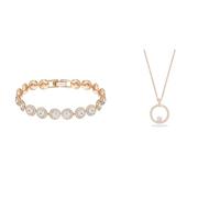Swarovski Angelic Armband, Rund, Weiss, Roségold-Legierungsschicht & Creativity Anhänger, Rund, Weiss, Roségold-Legierungsschicht