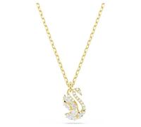 Swan Anhänger, Verschiedene Schliffe, Schwan, Weiß, 18K goldbeschichtet OS