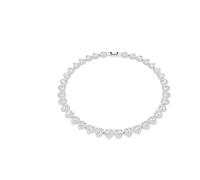 Swarovski Ariana Grande x Tennis Halskette, Verschiedene Schliffe, Herz, Weiß, Rhodiniert