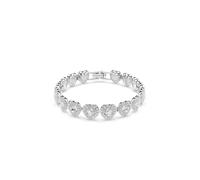 Swarovski Ariana Grande x Tennis Armband, Verschiedene Schliffe, Herz, Weiß, Rhodiniert