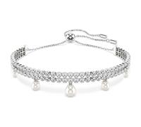 Swarovski Ariana Grande x Armband, Kristallperle, Rundschliff, Weiß, Rhodiniert