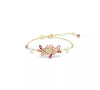 Swarovski Gema Armband, gemischter Schliff, Blume, rosa, goldfarbene Beschichtung, Kristall, goldfarbenes Finish, Zirkonia, kein Edelstein