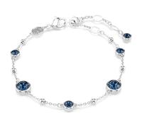 Swarovski Imber Armband, Rhodiniertes Damenarmband mit Blauen Rundkristallen im Rundschliff in Kesselfassung, Mit Karabinerschließe, Armbandlänge: 16.5-20.5 cm, Motivgröße: 0.6 x 0.6 cm