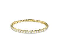 Tennisarmband SWAROVSKI "Matrix, Rundschliff" Armbänder Gr. XL, Metall, goldfarben (goldfarben, kristallweiß) Damen Tennisarmbänder mit Swarovski Kristall (27465142-XL)