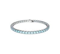 Matrix Tennis Armband von Swarovski - Blau, Rhodiniert (Größe: XL)