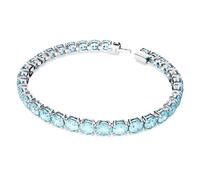 Swarovski Matrix Tennis, Rhodiniertes Damenarmband mit Strahlenden, Blauen Swarovski Kristallen