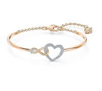 Swarovski Infinity Heart Armreif, Weiss, Metallmix
