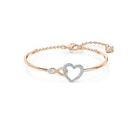 Swarovski Infinity Heart Armreif, Weiss, Metallmix