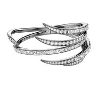 Swarovski Armreif The Vienna Collection, Feder, Weiß, Ruthenium plattiert (Größe M)