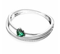 Swarovski Armreif Unisex Hyperbola Grün Rhodiniert 5665327