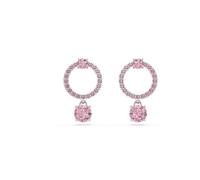 Swarovski Attract Tropfen-Ohrringe, Rundschliff, Rosa, rhodiniert, Einheitsgröße, Kristalle, rhodiniert, Kristall