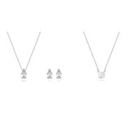 Swarovski: Attract Set, Tropfenschliff, Weiß, Rhodiniert & Attract Halskette, Rundschliff, Weiß, Rhodiniert - Schmuckset für Erwachsene, formell und elegant, Unisex, JEWELRY_SET