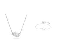 Swarovski Attract Soul Halskette, Herz, Weiss, Rhodiniert & Infinity Armband, Unendlichzeichen und Herz, Weiss, Rhodiniert
