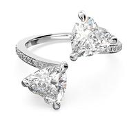 Swarovski Attract Soul Heart Ring, Rhodinierter Damenring mit Klaren Swarovski Kristallen