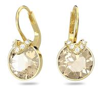 Bella V Drop-Ohrhänger, Rundschliff, Goldfarben, 18K Goldbeschichtet OS