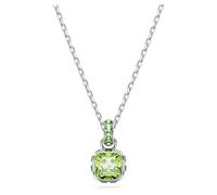 Swarovski Birthstone Anhänger August, Grüne und Rhodinierte Damenhalskette mit Swarovski Kristallen