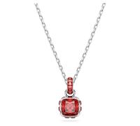 Swarovski Birthstone Anhänger Juli, Rote und Rhodinierte Damenhalskette mit Swarovski Kristallen