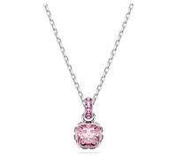 Swarovski Birthstone Anhänger Oktober, Rosafarbene und Rhodinierte Damenhalskette mit Swarovski Kristallen