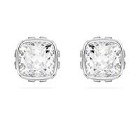 Swarovski Birthstone Ohrstecker, Kissenschliff, April, Weiß, Rhodiniert