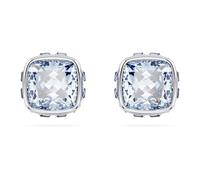 Swarovski Birthstone Ohrstecker März, Blaue und Rhodinierte Ohrringe mit Strahlenden Swarovski Kristallen