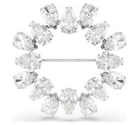 Swarovski Matrix Brosche, Tropfenschliff, Weiß, Rhodiniert