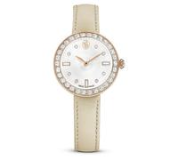 Swarovski Certa Uhr, Schweizer Produktion, Lederarmband, Beige, Roségoldfarbenes Finish