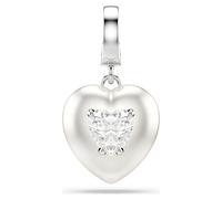 Idyllia Charm, Verschiedene Schliffe, Perlfarbene Beschichtung, Herz, Weiß, Rhodiniert OS