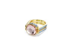 Swarovski Chroma Kollektion Ring, Kissenform-Schliff, Mehrfarbig, Goldfarben plattiert