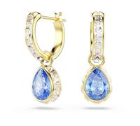 Chroma Drop-Ohrhänger, Tropfenschliff, Blau, 18K goldbeschichtet OS