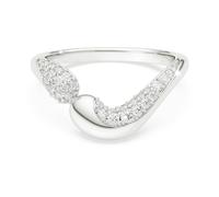 Swarovski Classica Offener Ring, Rundschliff, Weiß, Sterlingsilber 52