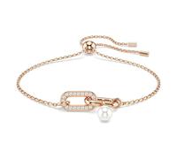 Swarovski Constella Armband, offizielles Produkt, mit Kristallperlen, rund, vergoldet mit Roségold, Weiß