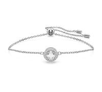 Armreif SWAROVSKI "Constella Armreif, Rundschliff, Pavé, Weiß, Rhodiniert, 5636266" Armbänder Gr. M, Metall, grau (metallfarben, kristallweiß) Damen Armreifen mit Swarovski Kristall (29060751-M)