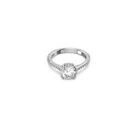 Swarovski Constella Cocktail-Ring-Schmuck-Kollektion, Prinzessinnen- und runder Pavé-Schliff, klare Kristalle, US 9/EU 60, Metall, Kein Edelstein