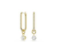 Swarovski Ohrringe Constella 5728587 – Vergoldete Kreolen mit Pavé und schwingendem Zirkonia