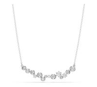 Swarovski Constella Halskette, Rhodinierte Damenhalskette mit Klaren Kristallen in Krappen- und Kesselfassungen und Verschiedenen Größen, Länge: 38-48 cm