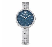 Swarovski Cosmopolitan Uhr, in der Schweiz hergestellt, Metallarmband, silberfarben, blau, Edelstahl