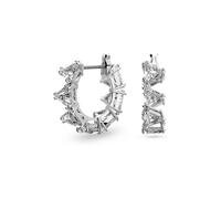 Swarovski Matrix Kreolen, Trilliant-Schliff, Klein, Weiß, Rhodiniert