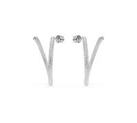 Dextera Kreolen, Rundschliff, Weiß, Rhodiniert OS